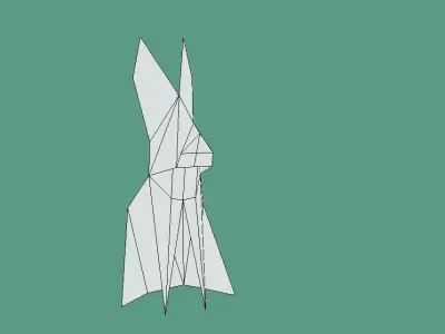 Origami Rabbit Low-poly 3D model