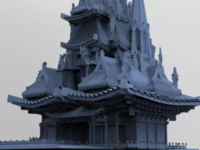 General Warlord Temple grand Tower 7 3D model