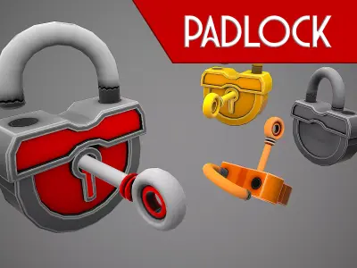 PADLOCK  10 CARTOON STYLIZED Low-poly 3D model