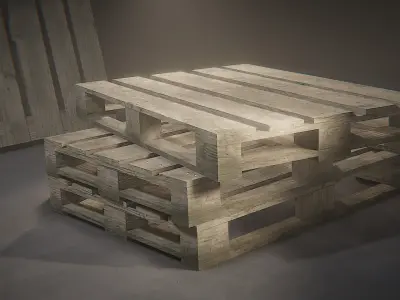 Industrial Wooden Pallet Free low-poly 3D model
