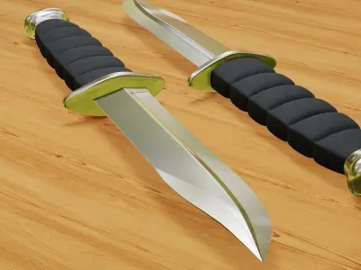 Combat Knife 3D model 2
