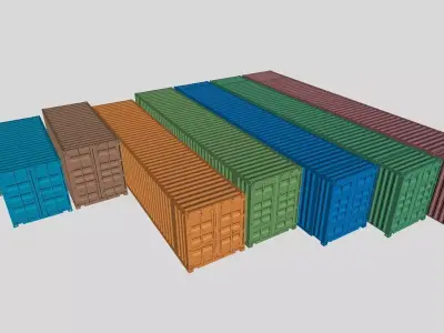 Printable Shipping Containers for H0 Scale Railroad Miniature 3D print model