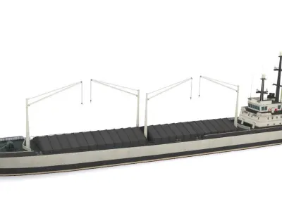 dry cargo ship Low-poly 3D model