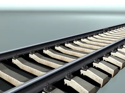 Railway track concrete sleepers 3D model