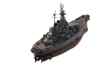WW2 US navy North Carolina class fast Battleship 3D model