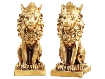 Lion with a crown on his head 3D model purchase