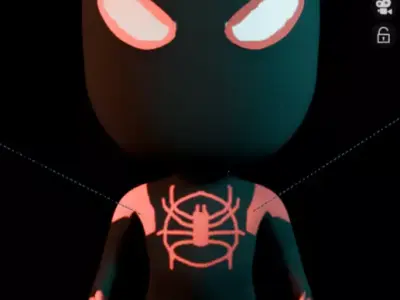 Spiderman miles morales chibli character  3D model