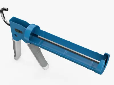Sealant Gun with Ergonomic Handle Blue 3D model