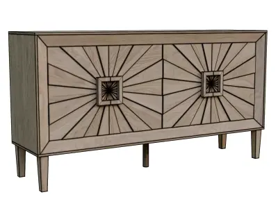 Sunburst Storage Cabinet Low-poly 3D model