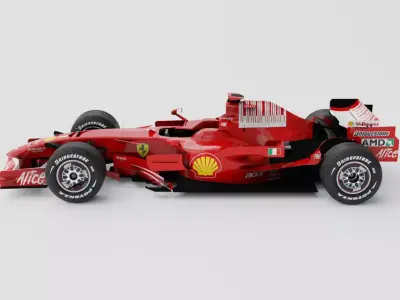 Ferrari 2008 Season F2008 F1 Car Free low-poly 3D model