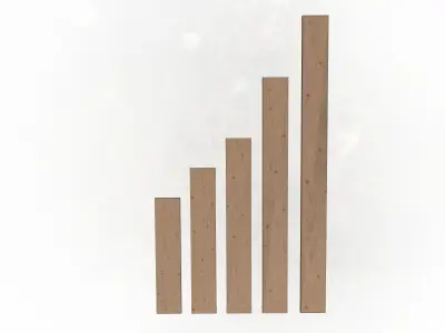 Scaffolding boards pack mixed sizes Low-poly 3D model