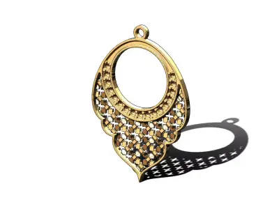 Arabic moucharabieh earrings and pendants 3D print model
