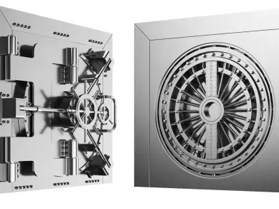 Detailed Bank Vault Door 3D model