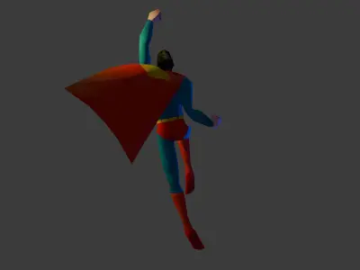 PSX Superman 70s Low-poly 3D model
