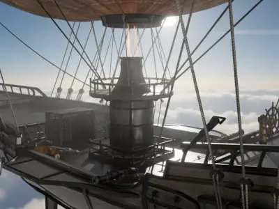 Steampunk Airship  Premium 3D Model Low-poly 3D model