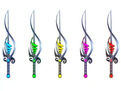 a set of cutting weapons Low-poly 3D model purchase