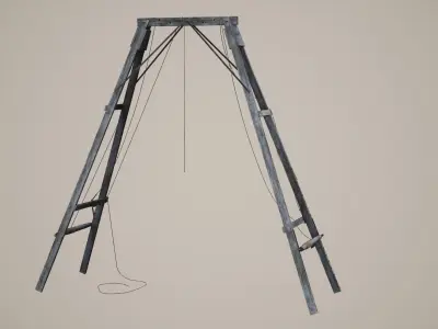 Old assembled crane Low-poly 3D model