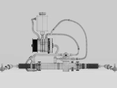 Hydraulic Steering Rack System Model 3D model