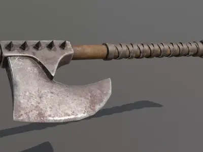 Orc War Axe Low-poly 3D model