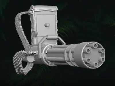 Minigun Kit 3D printable files for action figures 3D print model