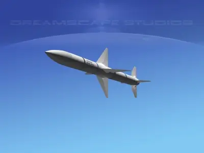 AIM-120 AMRAAM air to air missile Low-poly 3D model