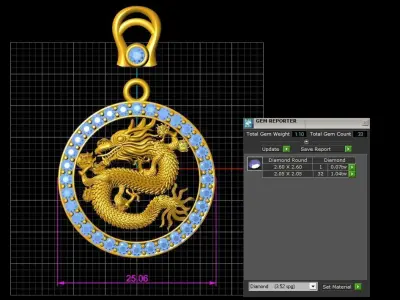 Chinese Dragon Pendant 3D print model 3D print model 3D print model