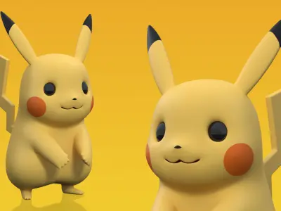 Cartoon Character Pikachu 3D model