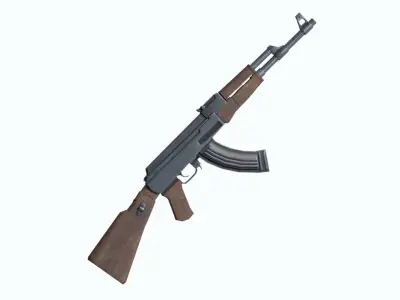 Ak47 Low Poly rifle Free 3D model