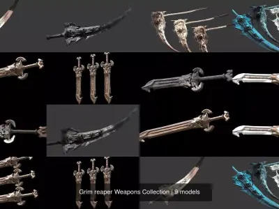 Grim reaper Weapons Collection 3D Model Pack