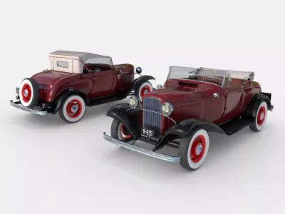 1932 Ford Model 18 cabriolet Low-poly 3D model