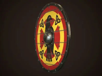 Viking Shield 08 Low-poly 3D model