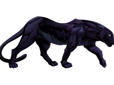 Panther Low Poly Model Free 3D model