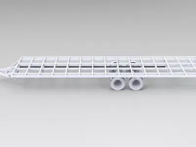 Flat Bed Trailer 3D model
