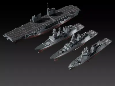 Modern Italian Navy Warships 3D Model Collection