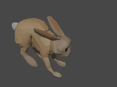 Bunny with animation Low-poly 3D model