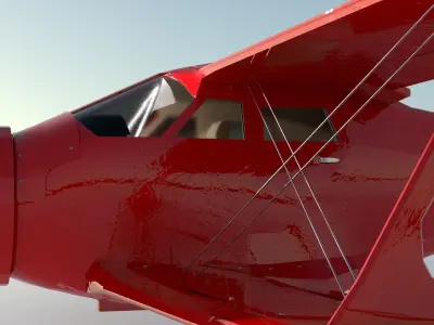 Airplane Beechcraft Model 17 Staggerwing Free low-poly 3D model