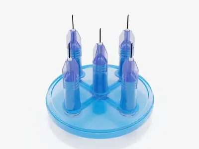Multi Injector 5 Needles Circular Blue 3D model