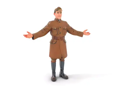 World War Soldier Rigged and Animated D Model Low-poly 3D model