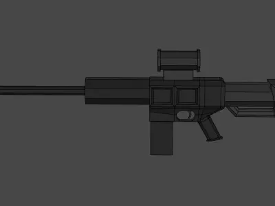Assault rifle  Free low-poly 3D model