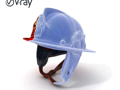 Firefighter Helmet Model Pack with Realistic PBR Textures Low-poly 3D model