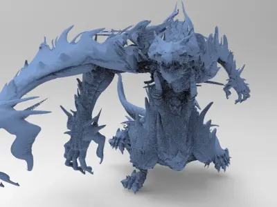 Dark Gate Statue gargoyle 3 3D model