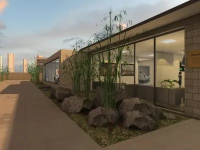 Office Base Low-poly 3D model