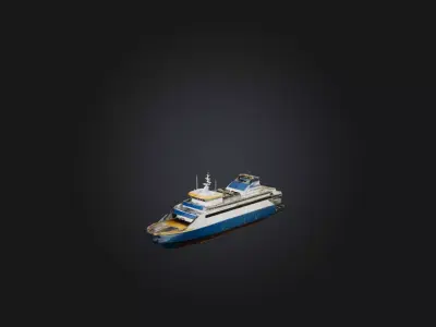 Realistic Ferry Model Low-poly 3D model
