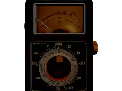 Retro Analog Tech Meter Device 3D model