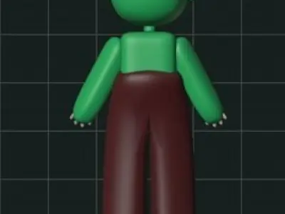 Green skinned alien Free 3D model
