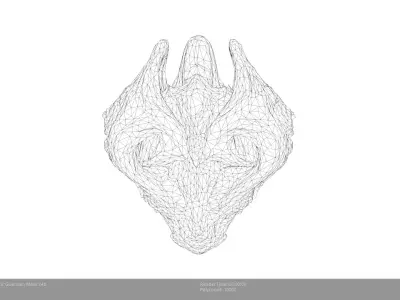 Low Poly Stylized Mystic Guardian Mask Low-poly 3D model
