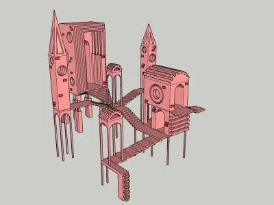 Temple 2 - The Wind Temple  Low-poly 3D model