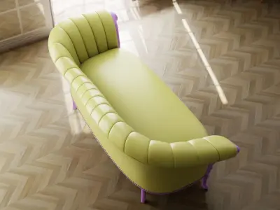 Furniture Sofa Chaise Lounge Low-poly 3D model