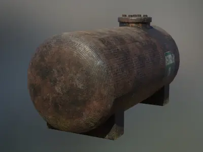 Industrial recycled oil storage tank 3D model