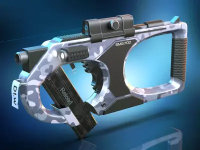 SMG-700 Concept Gun Low-poly 3D model